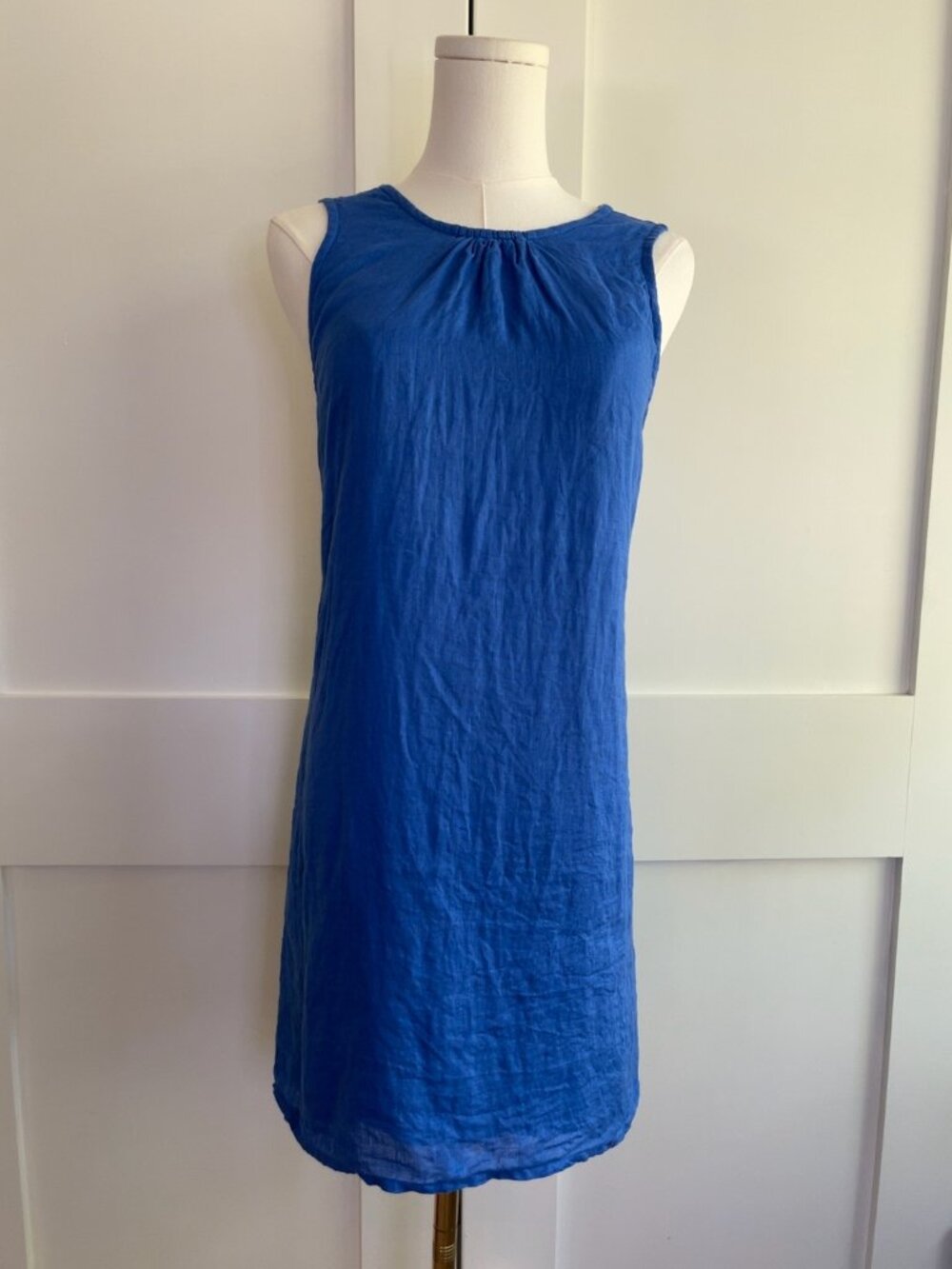 Faithful the Brand Blue Linen Open Back Mini Dress Size 4